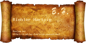 Biehler Hartvig névjegykártya